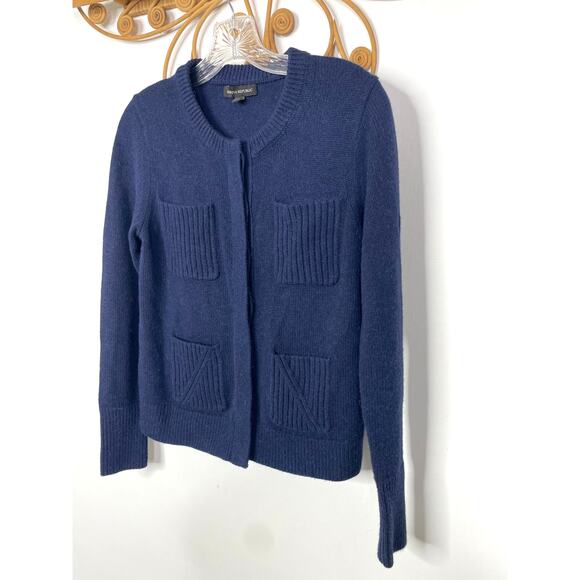 Banana Republic Women's Pocket Cardigan Sweater wool alpaca blend S navy - Picture 5 of 8